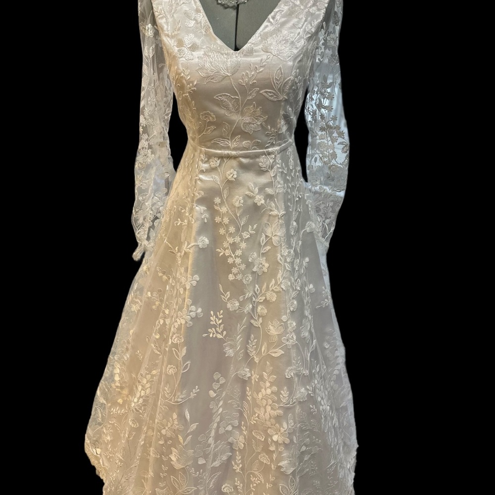 Handmade Elegant White Lace Dress